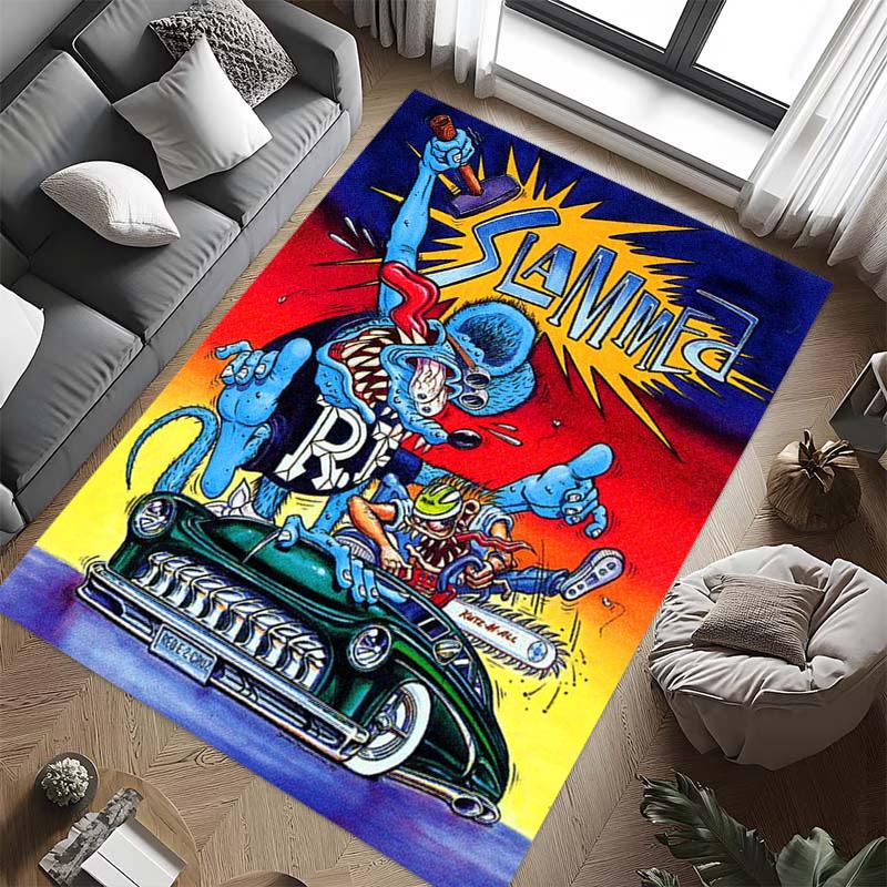 Rat Fury: Furious carpet Doormat Living room and bedroom mats Art Doormat Christmas gifts