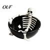 Halloween Event Supplies Skeleton Lounging Tidbit Serveware, 3D Relief Resin Candy Bowl for Decorative Serving Tray Snacks Dips, Creative Gothic Party