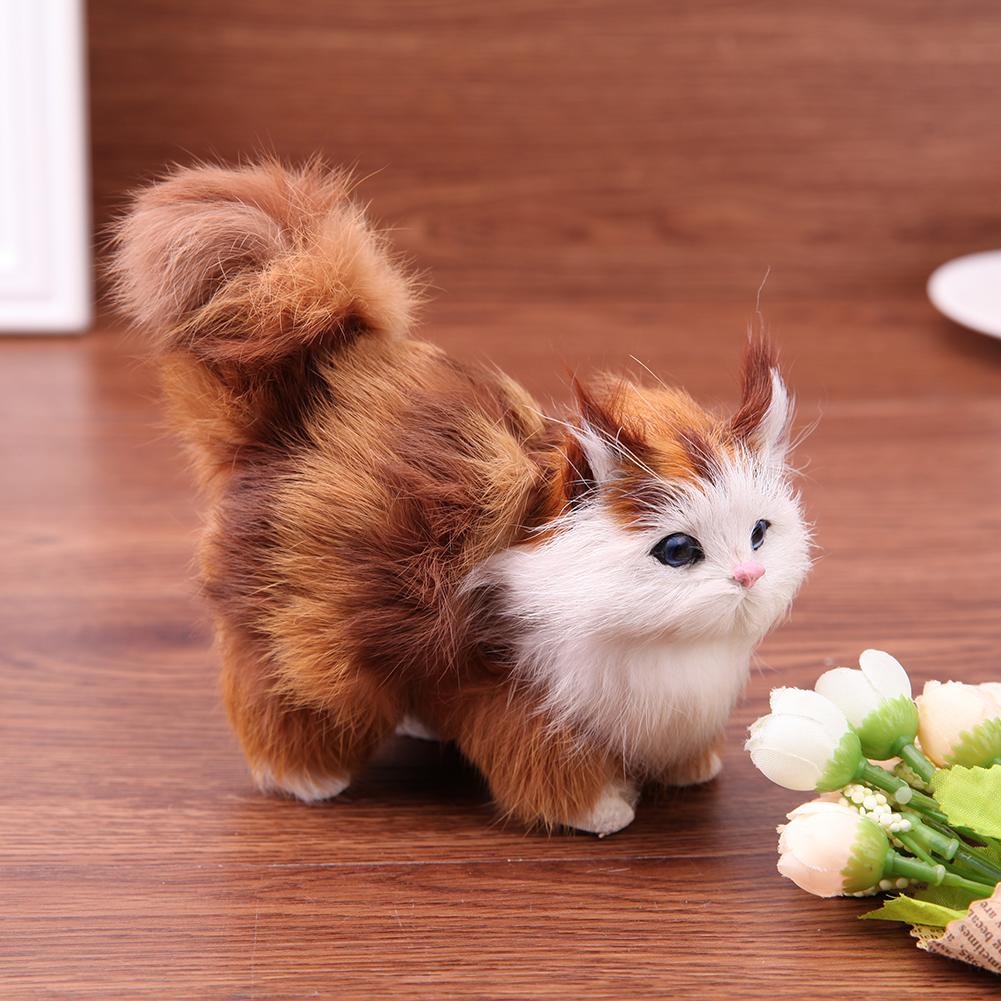 Lovely Simulation Plush Cat Toys Kids Stuffed Kitten Doll Home Ornements For Kids Birthday Gift Stuffed Real Life Cats Plush Toy