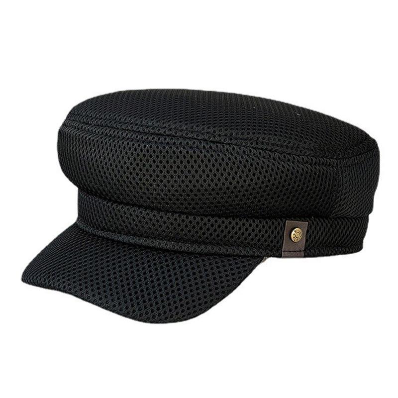 Summer Mesh Breathable Hat Men And Women Cap Sun Protection Flat Top Hat Retro Versatile Casual Sun Hat