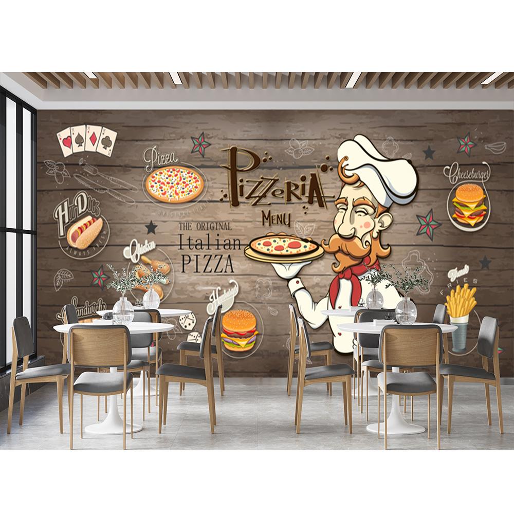 Pizza Shop Wall Mural 3d Food Restaurant Pizza Wallpaper Removable Fast Food Restaurant Snack Wallpaper