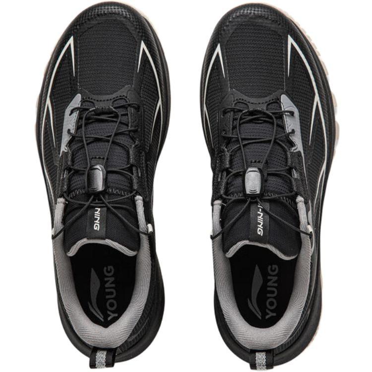 Li Ning Kids Outdoor Cloud Field Comfortable Non-Slip Wear-Resistant Low-Top Running Shoes Kids Sneaker Black YKFU104-1