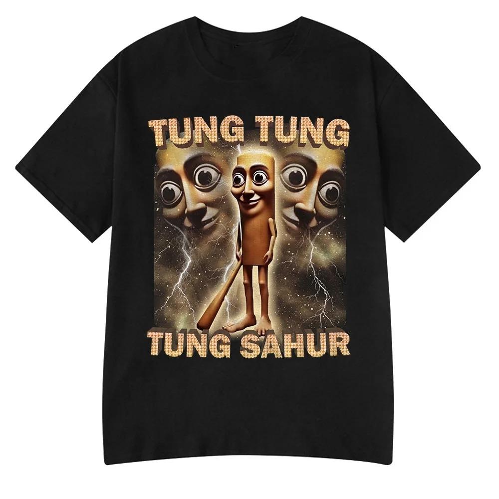 Italian Brainrot Tralalero Tralala Tung Tung Tung Sahur Bombardiro Crocodilo Funny Meme T-Shirt Men Women Cotton Tees Y2k Tops