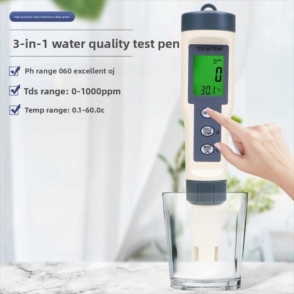 Backlit Display Water Quality Test Pen Multi-Parameter PH Meter  Water Testing