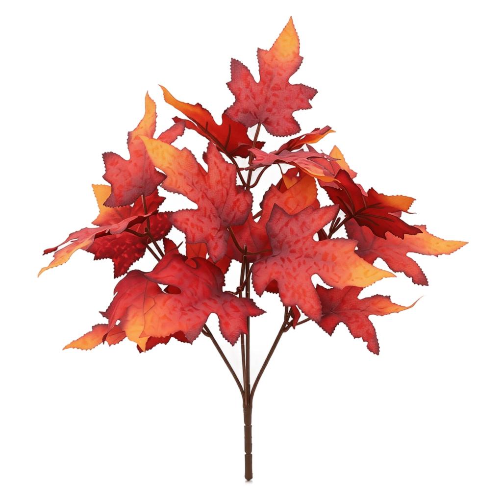 Artificial Maple Leaf Bundles for Thanksgiving Home Decor, Faux Fall Flowers Small Bouquets Centerpiece or Mantel