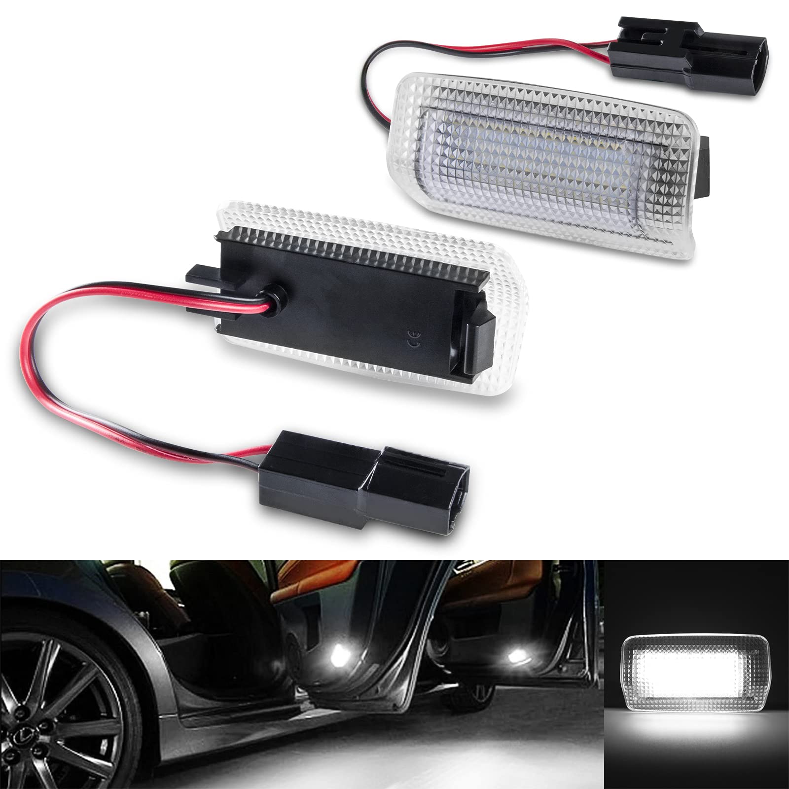 Gempro White LED Courtesy Lights for Toyota 180 X 10 Land Cruiser 200 20 and Lexus of Crown/Majesta Series/200 Series/210 Series, Isis/Mark