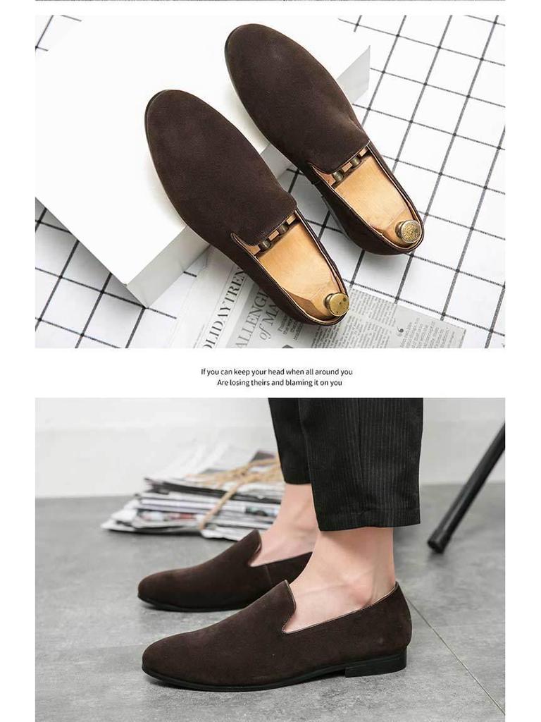 Men's Suede Casual Slip-On Loafers - Trendy Summer Driving Shoes