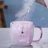 Neue 280 ml süße Bären-Doppelschicht-Kaffeetasse Doppelglastasse Cartoon-Tiermilchglas Dame Katze Ente Bär Tasse Weihnachtsgeschenk