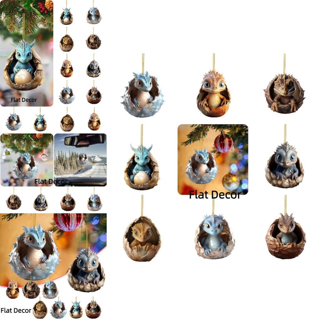 Nieuw Kerst Draken Ei Auto Ornament Cartoon Stijl Acryl/glas Materiaal Interieur Decoratie