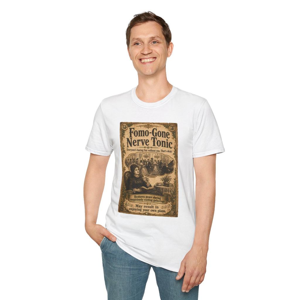Victorian Medicine Label Introvert Humor Antique Calm Unisex Softstyle T-Shirt