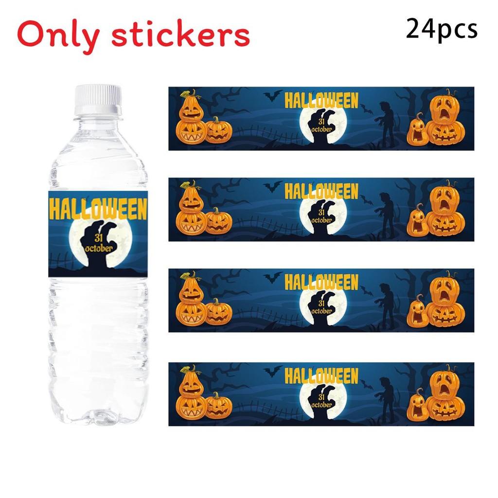 Self Halloween Adhesivewine Bottle Stickers With Pumpkin Print For Party Venue