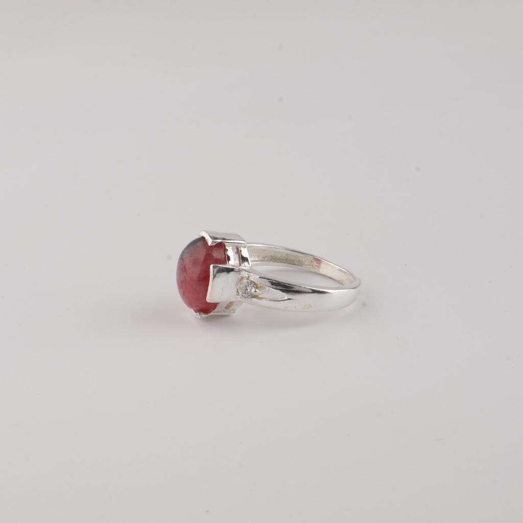 Schwarzer Rhodonit Edelstein Partywear Ring 925 Sterling Silber Schmuck Geschenk für die Liebe CZR-18-22