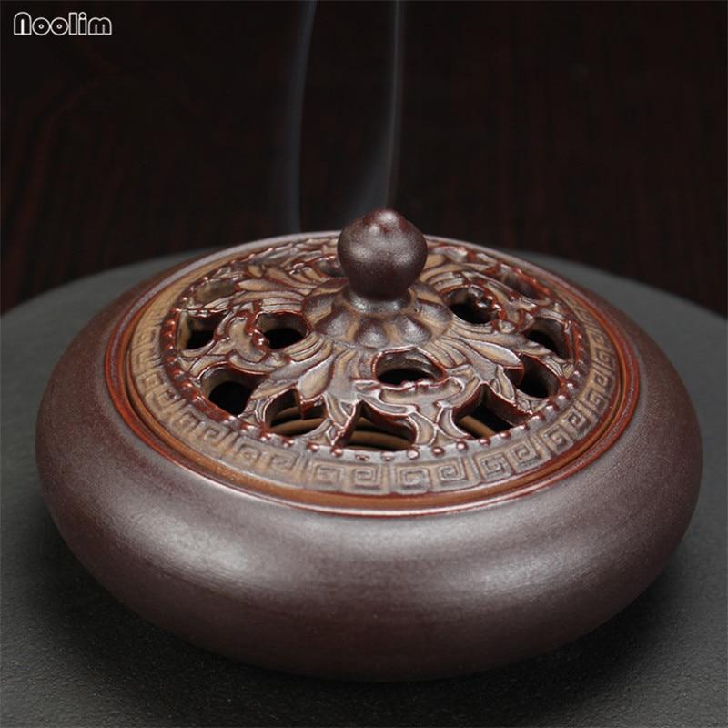 Retro Keramik Weihrauch Brenner Vintage Tragbare Aroma Räuchergefäß Buddhismus Weihrauch Halter Wohnkultur