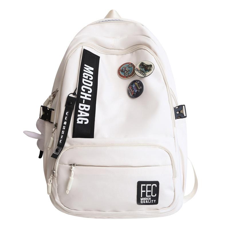 Female Large Capacity Backpack Letter Print College Style Student Waterproof Schoolbag Male Travel Backpack