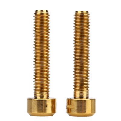 2pcsset M5x25mm Titanium Alloy Bicycle Brake Handle Fixed Bolts Mountain Bike Screws (gold)