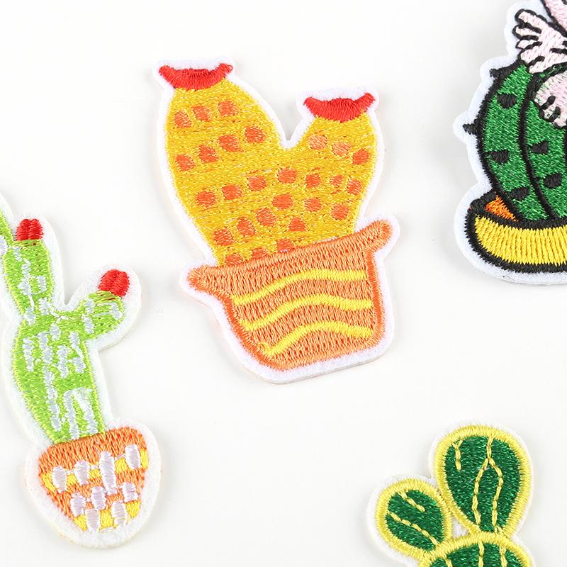 Embroidery label cactus plant patch sticker children's shoes and hats clothing accessories accessories embroidery sticker cloth sticker
