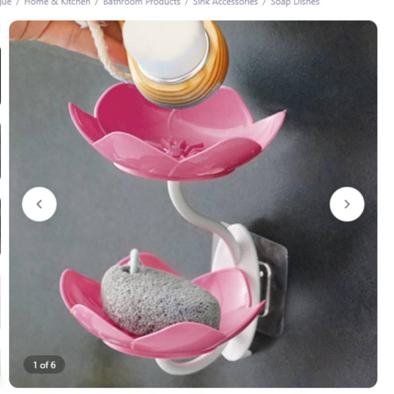 Soap Box Soap Box Wall Hanging Drain Lotus Double Layer Perforation-free Household Storage Shelf Magic Bathroom