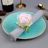 Reusable Floral Napkin Fasteners for Banquets Artificial Rose Ring, Fabric Pink Flower Holder, Rustic Buckles Party Ring Farmhouse Wedding Bridal