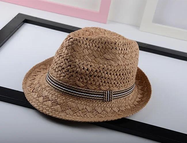 

2025 Father & Son Panama Hats - UV Protection Straw Jazz Hats for Beach, Matching British Style Caps 56-58cm хаки