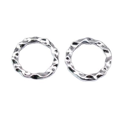 10Pcs Circle Charms Diy Charm Antique Silver Color 17X17mm