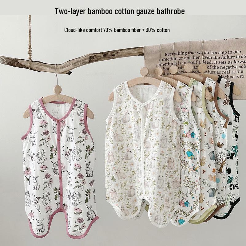 

Baby Bamboo Cotton Gauze Sleeveless Summer Sleep Sack XL (Height 105-115cm)