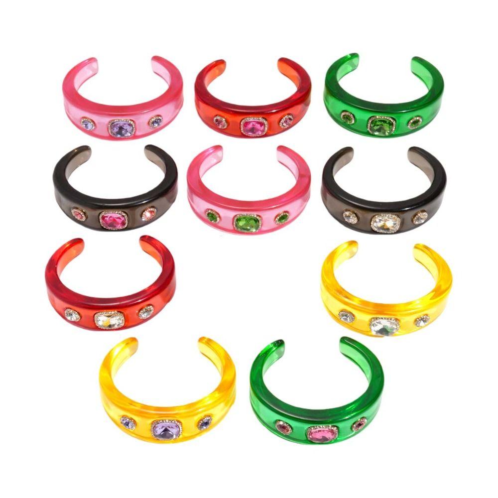 Smudging Irregular Wide Open Bracelet Europe American Style Dopamine Hand Ring  Party Gift