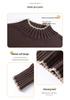Plus Size Color Block Half-High Neck Sweater - Women's Loose Autumn/Winter Knit Pullover