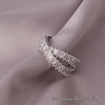 High-End Adjustable Zircon Statement Ring for Index Finger