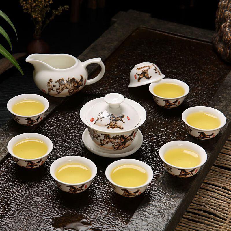 Simple Hand-Painted Ceramic Kung Fu Tea Set