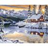 Full Round Diamond Painting Handmade Winter Scenery Cross Stitch 5d Diamond Embroidery House Landscape Decor
