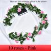 Silk Artificial Rose Vine Hanging Flowers for Wall, Rattan Fake Plants Leaves Garland, Wedding Home Garden Arch Decoration