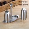 Drum-shaped Stainless Steel Seasoning Jar Set