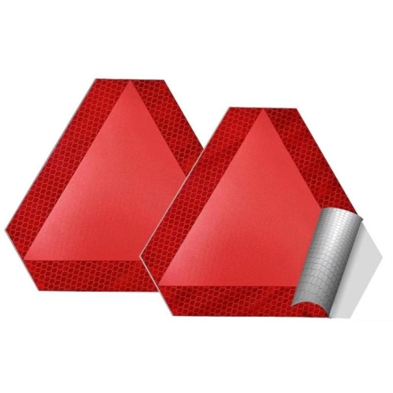 Bilvarselmerke Rødt Reflekterende Varseltrekant Bil Sikkerhetsskilt Vanntett Klistremerke for Kjøretøy Nødvarsel & Dekorasjon