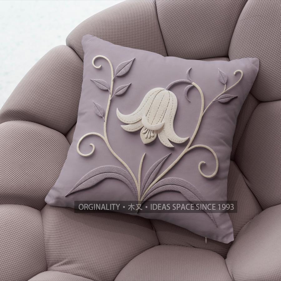 Purple Floral Embossed Style Throw Pillow Covers Pattern Cushion Cover Suitable For Sofa Bedroom Car Pillow Cover