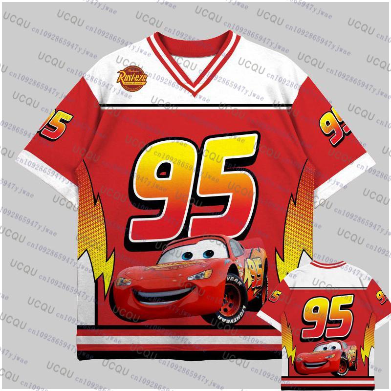 2026 The Cars Saetta McQueen N.95 Top Sportivi Estivi Uomo Donna Maglietta Stampa 3D Asciugatura Rapida Oversize T-shirt da Spiaggia Abbigliamento