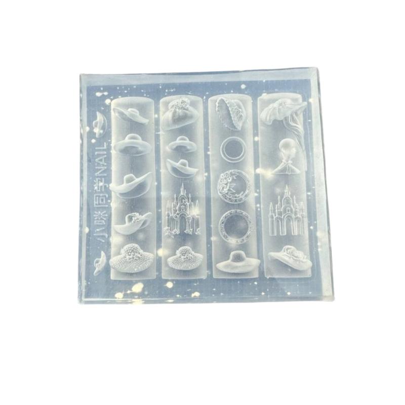 3D Silikon Nagelform Blume Seidenband Schmetterling Design Transparentes Relief DIY Nagelkunst Dekoration Maniküre Werkzeug