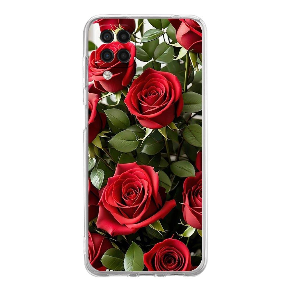 Beautiful Red Rose Flowers Phone Case For Samsung A13 A33 A73 A53 A23 A51 A71 A21S A12 A31 A41 A05s A03S A15 A25 A32 5G Cover