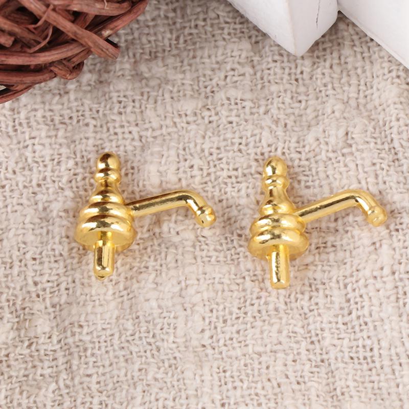 

2Pcs 1:12 Dollhouse Mini Alloy Faucet Simulation Water Tap Model Toys