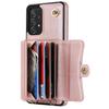 For Samsung Galaxy A73 5G Accordion Style Card Slots Phone Case RFID Blocking Kickstand Cover with Short Strap and Long Strap