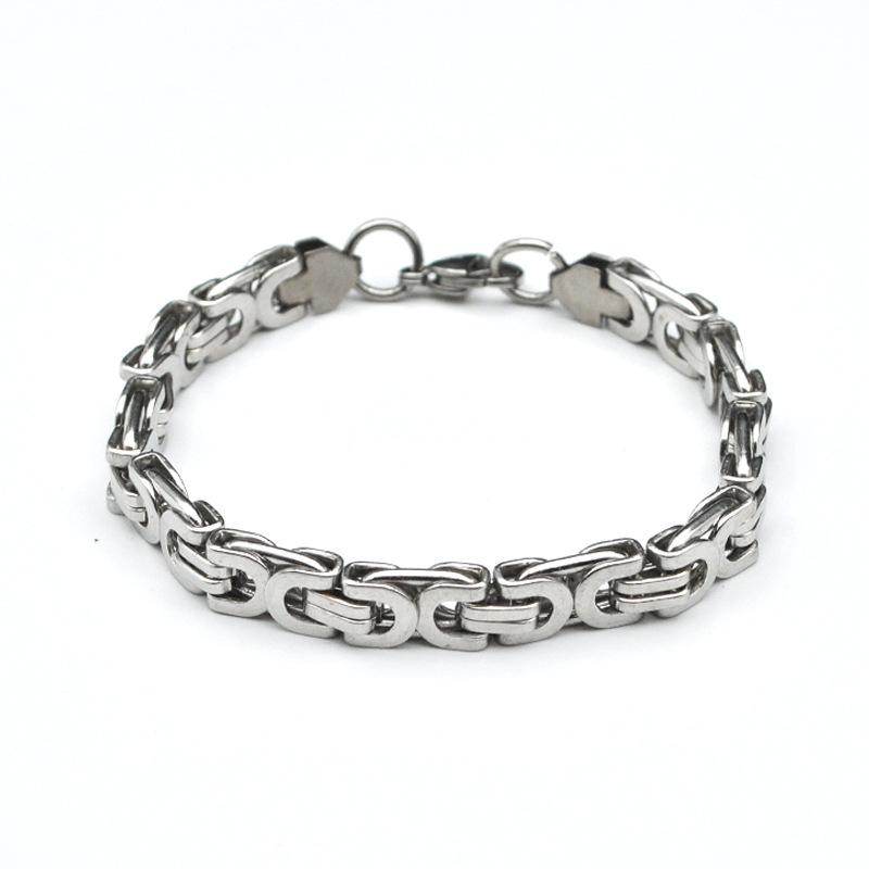 

8 мм новый браслет из титановой стали с плоским зажимом и цепочкой для соединения позвоночника, модное мужское ожерелье, однотонная цепочка 20cm