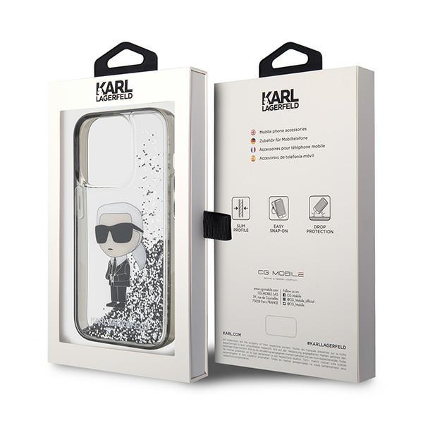 Karl Lagerfeld Klhcp15Llkknsk Iphone 15 Pro 6.1 Transparent Hardcase Liquid Glitter Ikonik