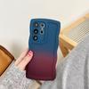 For Iphone 16 15 14 Pro Max 13 12 11 Samsung S24 S23 S21FE Gradient Double Color Case Wave Border Shockproof Phone Cover Skin Feel Shell