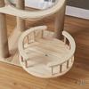 Solid Wood Sisal Cat Tree with Space Capsule and Scratch Board