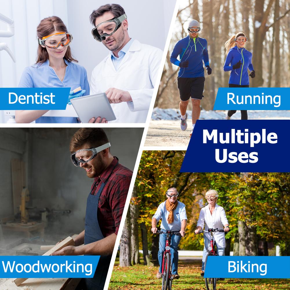 2PCS Glasses safety Goggles Shockproof Work Splash Dust-Proof Glasses Protective Safety Dustproof for Hunting Shooting