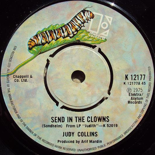 

7inch Record JUDY COLLINS - Send In The Clowns K12177 Elektra 1975 UK Pop Used