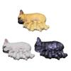 Nursing Mom French Dog and Baby Puppies Resins Miniature Figurine Ornament for Home Tabletop and Garden Landscape Decors