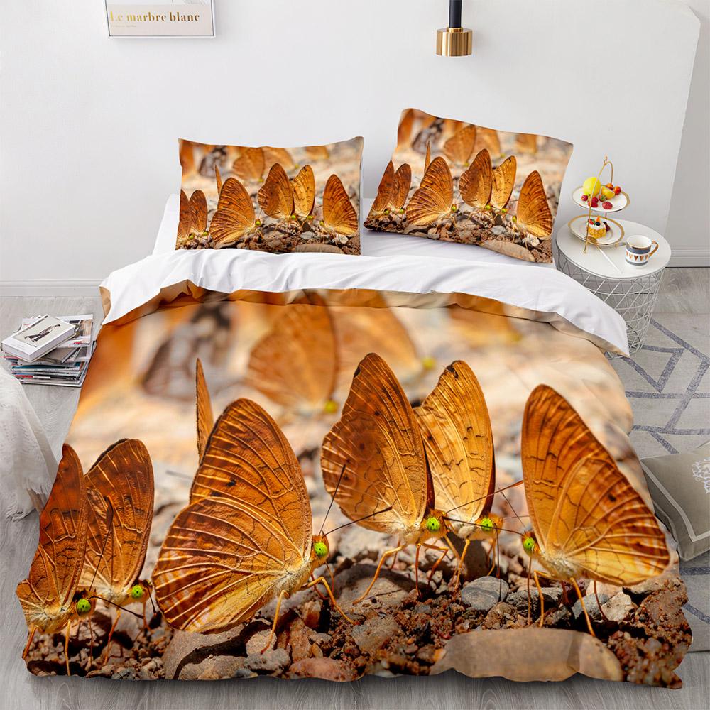 Butterfly Bedding Set Single Twin Full Queen King Size Mountain Elf Bed Set Aldult Kid Bedroom Duvetcover Sets 3D Print 038