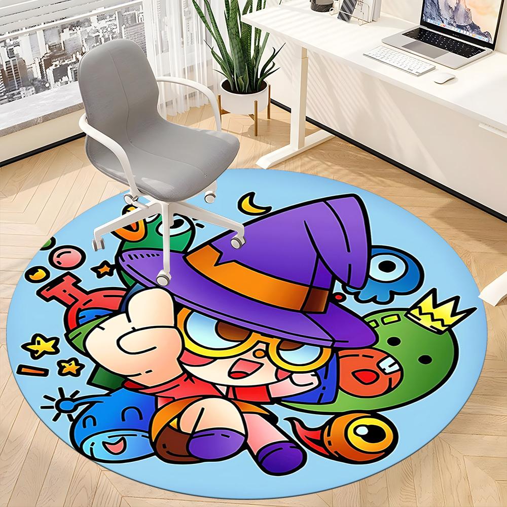1PC Magical Magic Creatures Office Round Area Rug, Mat Suitable ForOffice, Under Office Chairs Bedroom Living Room Home Decor, Room Deco