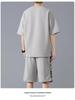 Men's Trendy Waffle Weave Sports Suit: Breathable Short Sleeve & Loose Fit Shorts Two-Piece Set