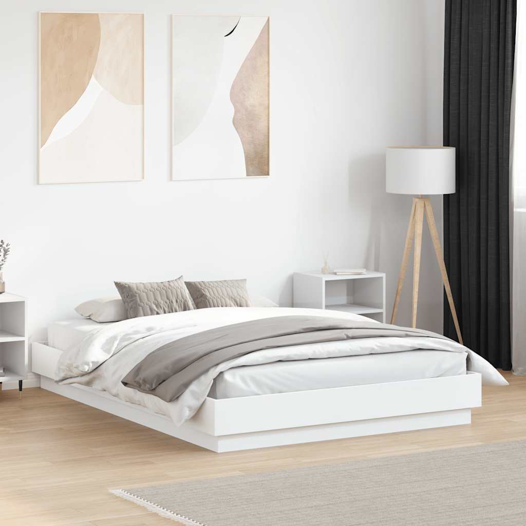 Bed Frame White 120 x 190 cm Particleboard